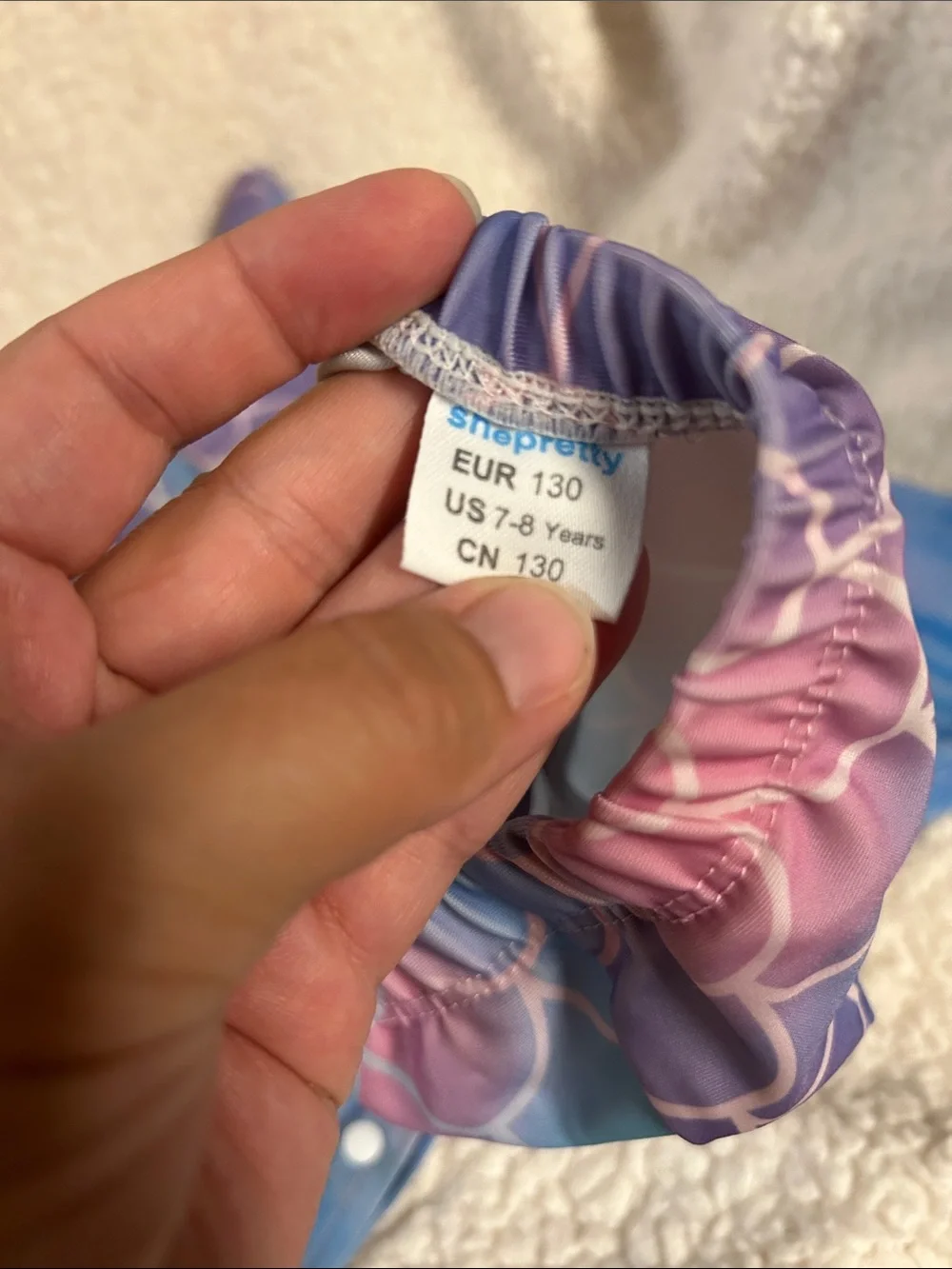 Girls 7-8 (130) Mermaid Bikini Set with Tail